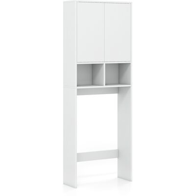 CostwayMeuble de Rangement Au-dessus des Toilettes Armoire WC Autoportante avec 2 Portes 2 Compartiments Ouverts 60 x 23 x 166 cm Blanc - Publicité CostwayMeuble de Rangement Au-dessus des Toilettes Armoire WC Autoportante avec 2 Portes 2 Compartiments Ouverts 60 x 23 x 166 cm Blanc - Publicité
