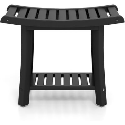 CostwayTabouret Salle de Bain 2 Niveaux en PEHD Étanche Banc de Douche Antidérapants Siège Incurvé Charge 150kg 60,5x34x48cm Noir - Publicité CostwayTabouret Salle de Bain 2 Niveaux en PEHD Étanche Banc de Douche Antidérapants Siège Incurvé Charge 150kg 60,5x34x48cm Noir - Publicité