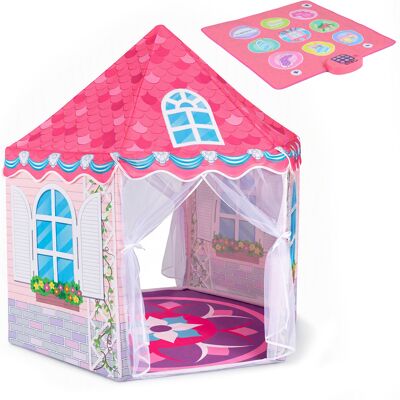 CostwayTente de Jeu pour Enfants avec Tapis de Danse Maison de Jeu avec Tissu en Maille Respirante Château de Princesse Décoration pour 3+ Ans - Publicité CostwayTente de Jeu pour Enfants avec Tapis de Danse Maison de Jeu avec Tissu en Maille Respirante Château de Princesse Décoration pour 3+ Ans - Publicité