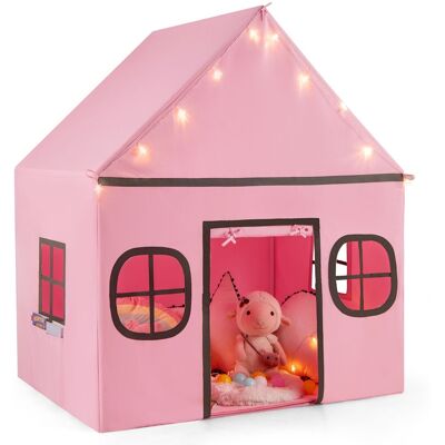CostwayTente de Jeu pour Enfants Grande Maisonnette avec Rideau de Porte et Fenêtres Étoiles Lumineuses Tapis Rembourré Antidérapant Poche Rose - Publicité CostwayTente de Jeu pour Enfants Grande Maisonnette avec Rideau de Porte et Fenêtres Étoiles Lumineuses Tapis Rembourré Antidérapant Poche Rose - Publicité