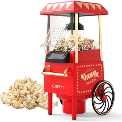 Costway1200W Machine à Popcorn Rétro avec Chariot Air Chaud Sans Huile Jusqu à 12 Tasses en 2 min Couvercle Doseur Design Vintage 28x18x32cm Rouge - Publicité Costway1200W Machine à Popcorn Rétro avec Chariot Air Chaud Sans Huile Jusqu à 12 Tasses en 2 min Couvercle Doseur Design Vintage 28x18x32cm Rouge - Publicité