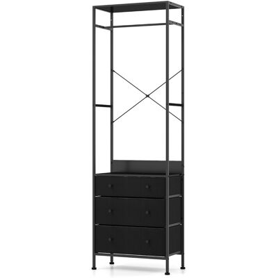 CostwayPortant à Vêtements avec Tiroirs Commode et Penderie Autoportante Tringle de Suspension à 3 Positions Kits Anti-Renversement Noir - Publicité CostwayPortant à Vêtements avec Tiroirs Commode et Penderie Autoportante Tringle de Suspension à 3 Positions Kits Anti-Renversement Noir - Publicité