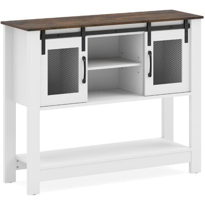 CostwayBuffet Cuisine Meuble de Rangement avec Dessus Spacieux 2 Compartiments à Porte Grillagée Étagères Ouvertes et Réglables Commode Industrielle 102 x 32 x 81 cm - Publicité CostwayBuffet Cuisine Meuble de Rangement avec Dessus Spacieux 2 Compartiments à Porte Grillagée Étagères Ouvertes et Réglables Commode Industrielle 102 x 32 x 81 cm - Publicité