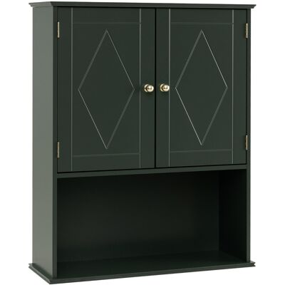 CostwayArmoire Murale de Salle de Bain Armoire à 2 Portes avec Étagère Ouverte et Étagère Réglable Organisateur de Rangement Vert - Publicité CostwayArmoire Murale de Salle de Bain Armoire à 2 Portes avec Étagère Ouverte et Étagère Réglable Organisateur de Rangement Vert - Publicité