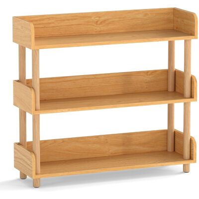 CostwayEtagere Rangement 3 Niveaux Bibliotheque en Bois de Pin avec Étagères Ouvertes&3 Garde-Corps Surélevés Charge 60 kg 80x24x74 cm Naturel - Publicité CostwayEtagere Rangement 3 Niveaux Bibliotheque en Bois de Pin avec Étagères Ouvertes&3 Garde-Corps Surélevés Charge 60 kg 80x24x74 cm Naturel - Publicité