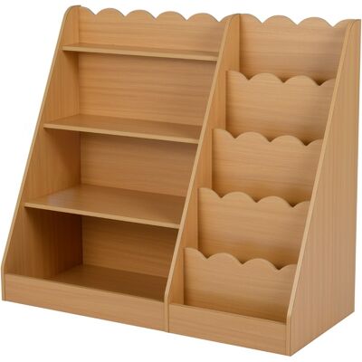 CostwayBibliothèque Enfant Montessori avec 5 Niveaux Ondulés 4 Étagères Ouvertes Meuble de Rangement en Bois 90 x 40 x 80,5 cm Naturel - Publicité CostwayBibliothèque Enfant Montessori avec 5 Niveaux Ondulés 4 Étagères Ouvertes Meuble de Rangement en Bois 90 x 40 x 80,5 cm Naturel - Publicité