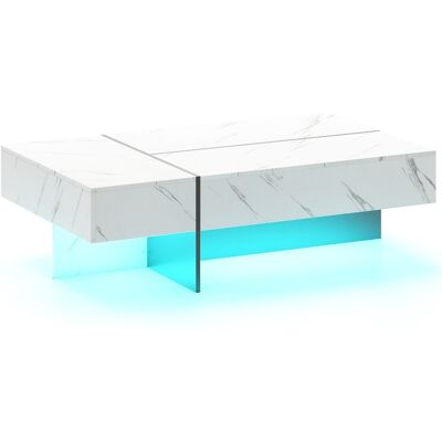 CostwayTable Basse LED Moderne Table Basse Brillante avec 3 Tiroirs de Rangement Meuble Centrale Rectangulaire 120 x 70 x 35 cm Blanc - Publicité CostwayTable Basse LED Moderne Table Basse Brillante avec 3 Tiroirs de Rangement Meuble Centrale Rectangulaire 120 x 70 x 35 cm Blanc - Publicité