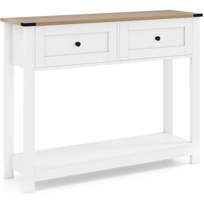 CostwayConsole Meuble Table Console avec 2 Tiroirs Étagère Ouverte Plateau Kit Anti-basculement Table d'Entrée Étroite 106 x 30 x 81,5 cm Blanc - Publicité CostwayConsole Meuble Table Console avec 2 Tiroirs Étagère Ouverte Plateau Kit Anti-basculement Table d'Entrée Étroite 106 x 30 x 81,5 cm Blanc - Publicité