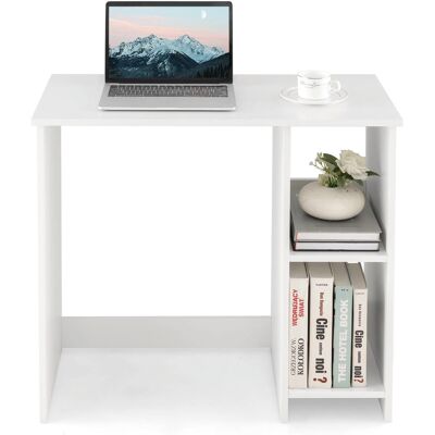 CostwayBureau avec Bibliothèque de Bureau Bureau en Bois Bureau avec 2 Étagères Table de Style Moderne pour Salon Chambre à Coucher Studio - Publicité CostwayBureau avec Bibliothèque de Bureau Bureau en Bois Bureau avec 2 Étagères Table de Style Moderne pour Salon Chambre à Coucher Studio - Publicité