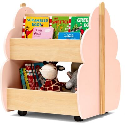 CostwayÉtagère Rangement pour Enfants Bibliothèque en Bois 2 Niveaux avec Roues Universelles pour Livres Jouets Charge MAX. 49KG Rose - Publicité CostwayÉtagère Rangement pour Enfants Bibliothèque en Bois 2 Niveaux avec Roues Universelles pour Livres Jouets Charge MAX. 49KG Rose - Publicité
