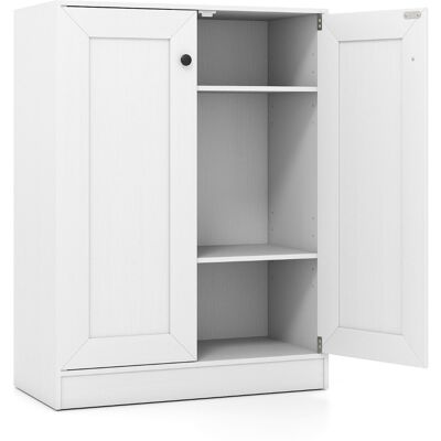 CostwayArmoire de Rangement pour Salle de Bain Organisateur de Rangement en Bois avec Portes et Étagères RéglablesBuffet Autoportant Blanc - Publicité CostwayArmoire de Rangement pour Salle de Bain Organisateur de Rangement en Bois avec Portes et Étagères RéglablesBuffet Autoportant Blanc - Publicité