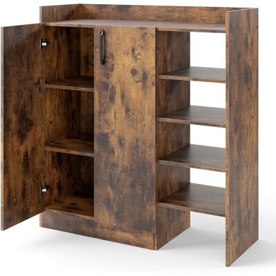 CostwayArmoire à Chaussures Meuble de Rangement Multifonction à 2 Portes avec Étagères Réglables en 3 Positions 5 Compartiments Ouverts Café - Publicité CostwayArmoire à Chaussures Meuble de Rangement Multifonction à 2 Portes avec Étagères Réglables en 3 Positions 5 Compartiments Ouverts Café - Publicité