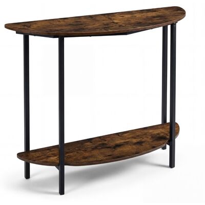 CostwayConsole d Entrée Demi-Lune 2 Niveaux Style Industriel Table Étroite avec Étagère Ouverte de Rangement 100 x 29,5 x 80 CM Marron Rustique - Publicité CostwayConsole d Entrée Demi-Lune 2 Niveaux Style Industriel Table Étroite avec Étagère Ouverte de Rangement 100 x 29,5 x 80 CM Marron Rustique - Publicité