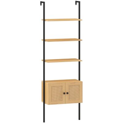 CostwayBibliothèque Échelle à 5 Niveaux avec Cabinet en Rotin Étagère Murale de 184cm avec Cadre Métallique Étagère Boho Ouverte Naturel - Publicité CostwayBibliothèque Échelle à 5 Niveaux avec Cabinet en Rotin Étagère Murale de 184cm avec Cadre Métallique Étagère Boho Ouverte Naturel - Publicité