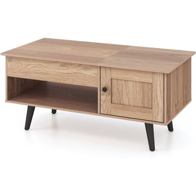 CostwayTable Basse à Plateau Relevable avec Rangement Table de Salon avec Compartiment Caché Armoire Fermée Etagère Ouverte Naturel - Publicité CostwayTable Basse à Plateau Relevable avec Rangement Table de Salon avec Compartiment Caché Armoire Fermée Etagère Ouverte Naturel - Publicité