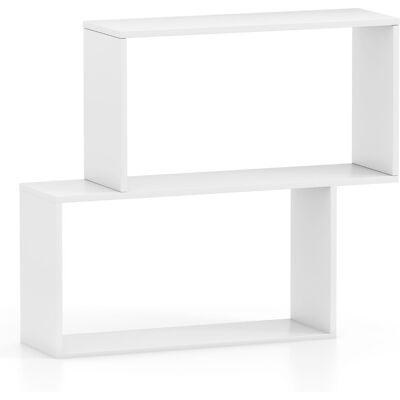 CostwayBibliothèque Géométrique à 3 Niveaux Bibliothèque en Bois Autoportante avec 2 Compartiments Cubiques Étagère de Rangement Ouverte Blanc - Publicité CostwayBibliothèque Géométrique à 3 Niveaux Bibliothèque en Bois Autoportante avec 2 Compartiments Cubiques Étagère de Rangement Ouverte Blanc - Publicité