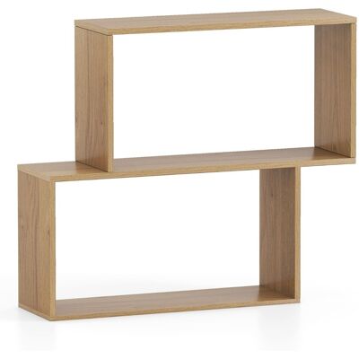 CostwayBibliothèque Géométrique à 3 Niveaux Bibliothèque en Bois Autoportante avec 2 Compartiments Cubiques Étagère de Rangement Ouverte Naturel - Publicité CostwayBibliothèque Géométrique à 3 Niveaux Bibliothèque en Bois Autoportante avec 2 Compartiments Cubiques Étagère de Rangement Ouverte Naturel - Publicité
