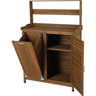 CostwayBanc de Rempotage Extérieur avec Rangement Armoire en Bois Massif pour Patio avec Étagères Amovibles et 2 Portes Poste de Travail Brun - Publicité CostwayBanc de Rempotage Extérieur avec Rangement Armoire en Bois Massif pour Patio avec Étagères Amovibles et 2 Portes Poste de Travail Brun - Publicité