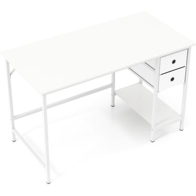 CostwayBureau de 120 Cm Poste de Travail Informatique Moderne avec 2 Tiroirs Crochet de Suspension Étagère de Rangement Blanc - Publicité CostwayBureau de 120 Cm Poste de Travail Informatique Moderne avec 2 Tiroirs Crochet de Suspension Étagère de Rangement Blanc - Publicité