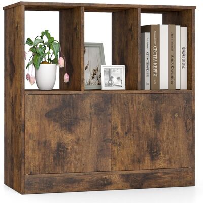 CostwayBibliothèque 3 Cube avec Portes Étagère Cubique 3 Niveaux avec Compartiments Ouverts et Placard Étagère D exposition en Bois sur Pied Café - Publicité CostwayBibliothèque 3 Cube avec Portes Étagère Cubique 3 Niveaux avec Compartiments Ouverts et Placard Étagère D exposition en Bois sur Pied Café - Publicité