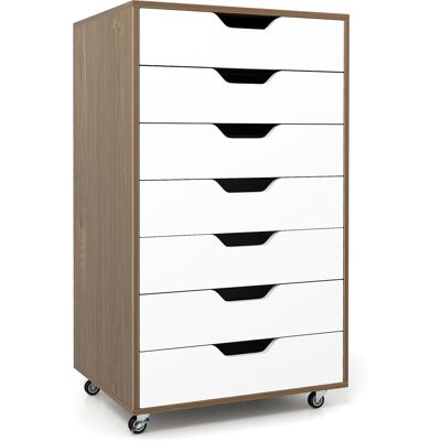CostwayArmoire de Rangement à 7 Tiroirs Organisateur de Fichiers Mobile avec 4 Roulettes Universelles Commode Verticale sur Roues Noyer - Publicité CostwayArmoire de Rangement à 7 Tiroirs Organisateur de Fichiers Mobile avec 4 Roulettes Universelles Commode Verticale sur Roues Noyer - Publicité