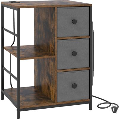 CostwayArmoire de Rangement avec Station de Charge Table de Chevet à 3 Niveaux avec Étagère Tiroirs en Tissu et Poches Latérales Organiseur Café - Publicité CostwayArmoire de Rangement avec Station de Charge Table de Chevet à 3 Niveaux avec Étagère Tiroirs en Tissu et Poches Latérales Organiseur Café - Publicité