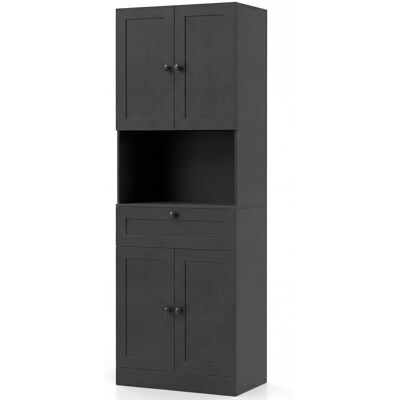 CostwayArmoire de Salle de Bains 3 Niveaux Armoire de Rangement 172 CM en Bois avec 4 Portes 1 Tiroir Compartiment Ouvert Étagère Réglable Noir - Publicité CostwayArmoire de Salle de Bains 3 Niveaux Armoire de Rangement 172 CM en Bois avec 4 Portes 1 Tiroir Compartiment Ouvert Étagère Réglable Noir - Publicité
