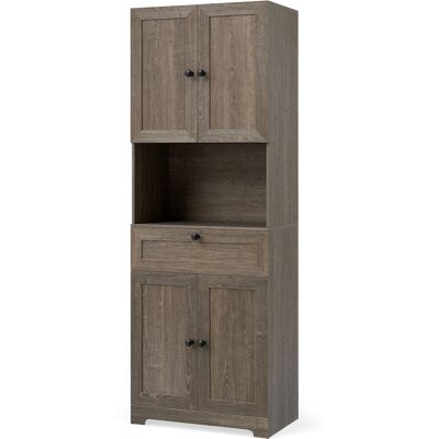CostwayArmoire de Salle de Bains 3 Niveaux Armoire de Rangement 172 CM en Bois avec 4 Portes 1 Tiroir Compartiment Ouvert Étagère Réglable Gris - Publicité CostwayArmoire de Salle de Bains 3 Niveaux Armoire de Rangement 172 CM en Bois avec 4 Portes 1 Tiroir Compartiment Ouvert Étagère Réglable Gris - Publicité