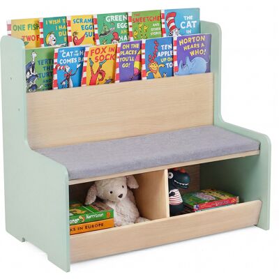 Costway3 en 1 Bibliothèque Enfant avec Banc de Rangement&Étagère à Livres&2 Coffres a Jouet en Forme de Grenouille 80x48x74,5cm pour 3+ Ans Vert - Publicité Costway3 en 1 Bibliothèque Enfant avec Banc de Rangement&Étagère à Livres&2 Coffres a Jouet en Forme de Grenouille 80x48x74,5cm pour 3+ Ans Vert - Publicité