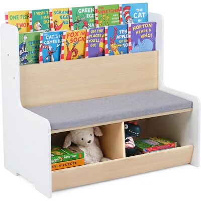 Costway3 en 1 Bibliothèque Enfant avec Banc de Rangement&Étagère à Livres&2 Coffres a Jouet en Forme de Grenouille 80x48x74,5cm pour 3+ Ans Blanc - Publicité Costway3 en 1 Bibliothèque Enfant avec Banc de Rangement&Étagère à Livres&2 Coffres a Jouet en Forme de Grenouille 80x48x74,5cm pour 3+ Ans Blanc - Publicité