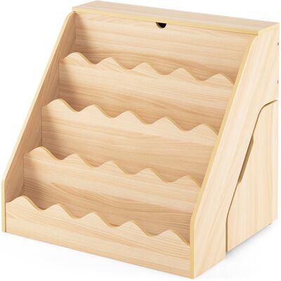 CostwayBibliothèque Enfant en Bois Étagère à Livres à 4 Niveaux avec Tiroir à Roulettes Compartiment Rabattable Meuble de Rangement Naturel - Publicité CostwayBibliothèque Enfant en Bois Étagère à Livres à 4 Niveaux avec Tiroir à Roulettes Compartiment Rabattable Meuble de Rangement Naturel - Publicité
