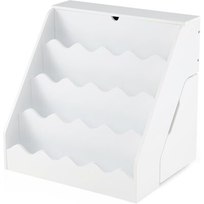 CostwayBibliothèque Enfant en Bois Étagère à Livres à 4 Niveaux avec Tiroir à Roulettes Compartiment Rabattable Meuble de Rangement Blanc - Publicité CostwayBibliothèque Enfant en Bois Étagère à Livres à 4 Niveaux avec Tiroir à Roulettes Compartiment Rabattable Meuble de Rangement Blanc - Publicité