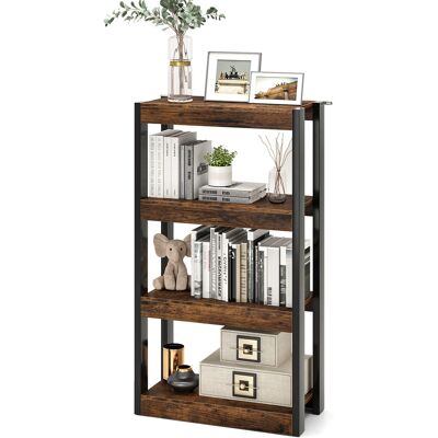 CostwayBibliothèque en bois à 4 Niveaux Étagère Ouverte Organisateur de Rangement 2 Kits Anti-Basculement 60 x 28,5 x 108 cm Brun Rustique - Publicité CostwayBibliothèque en bois à 4 Niveaux Étagère Ouverte Organisateur de Rangement 2 Kits Anti-Basculement 60 x 28,5 x 108 cm Brun Rustique - Publicité
