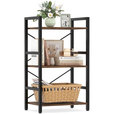 CostwayBibliotheque à 3 Niveaux Etagere Rangement sur Pied en Métal avec 3 Étagères Ouvertes Patins Antidérapants&Réglables Marron Rustique - Publicité CostwayBibliotheque à 3 Niveaux Etagere Rangement sur Pied en Métal avec 3 Étagères Ouvertes Patins Antidérapants&Réglables Marron Rustique - Publicité
