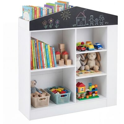 CostwayBibliotheque Enfant en Forme Cabane Etagere Livre Enfant avec Compartiments Tableau Noir Kits Anti-Basculement 94x30x102 cm - Publicité CostwayBibliotheque Enfant en Forme Cabane Etagere Livre Enfant avec Compartiments Tableau Noir Kits Anti-Basculement 94x30x102 cm - Publicité