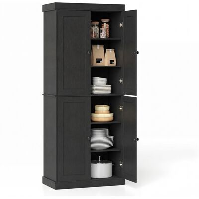 CostwayBuffet Haut Cuisine à 4 Portes Meuble de Rangement avec 6 Étagères dont 2 Ajustables Anti-basculement Armoire Rangement 76 x 40 x 185CM Noir - Publicité CostwayBuffet Haut Cuisine à 4 Portes Meuble de Rangement avec 6 Étagères dont 2 Ajustables Anti-basculement Armoire Rangement 76 x 40 x 185CM Noir - Publicité