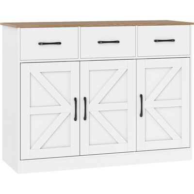 CostwayBuffet avec Tiroirs Armoire de Rangement Large de 108cm avec Étagères Réglables&Portes Station de Bar à Café de Style Ferme Blanc - Publicité CostwayBuffet avec Tiroirs Armoire de Rangement Large de 108cm avec Étagères Réglables&Portes Station de Bar à Café de Style Ferme Blanc - Publicité