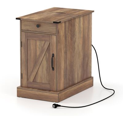 CostwayBuffet de Rangement Table d'Appoint Style Fermier avec Station de Recharge Table de Chevet avec Armoire Tiroir Étagère Réglable Brun - Publicité CostwayBuffet de Rangement Table d'Appoint Style Fermier avec Station de Recharge Table de Chevet avec Armoire Tiroir Étagère Réglable Brun - Publicité