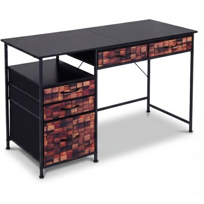 CostwayBureau d Ordinateur de 120 cm Bureau avec Rangement Étagère Tiroirs en Tissu Cadre Métallique Kits Anti-Basculement Café - Publicité CostwayBureau d Ordinateur de 120 cm Bureau avec Rangement Étagère Tiroirs en Tissu Cadre Métallique Kits Anti-Basculement Café - Publicité