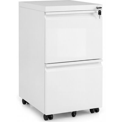 CostwayCaisson de Bureau à Roulette avec 5 Roulettes Frein 2 Tiroirs Casier Verrouillable Métal Barre de Suspension Réglable Blanc - Publicité CostwayCaisson de Bureau à Roulette avec 5 Roulettes Frein 2 Tiroirs Casier Verrouillable Métal Barre de Suspension Réglable Blanc - Publicité