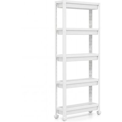 CostwayChariot de Rangement Roulant à 5 Niveaux Organisateur Mobile Gain de Place avec Roulettes Fluides Étagère de Rangement Multifonction Blanc - Publicité CostwayChariot de Rangement Roulant à 5 Niveaux Organisateur Mobile Gain de Place avec Roulettes Fluides Étagère de Rangement Multifonction Blanc - Publicité