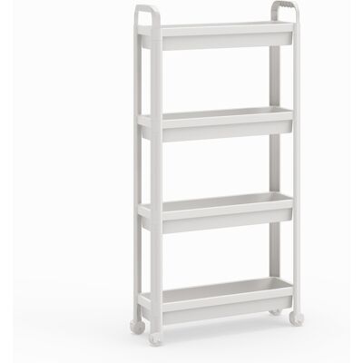 CostwayChariot de Rangement à Roulettes Organisateur de Salle de Bain 4 Niveaux avec Poignées Chariot Multifonction Unité d'Étagères Blanc - Publicité CostwayChariot de Rangement à Roulettes Organisateur de Salle de Bain 4 Niveaux avec Poignées Chariot Multifonction Unité d'Étagères Blanc - Publicité