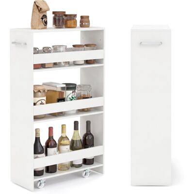 CostwayChariot de Rangement Slim 20 CM avec Station de Recharge Chariot de Cuisine Roulant à 4 Étagères avec Poignée et Garde-Corps Blanc - Publicité CostwayChariot de Rangement Slim 20 CM avec Station de Recharge Chariot de Cuisine Roulant à 4 Étagères avec Poignée et Garde-Corps Blanc - Publicité
