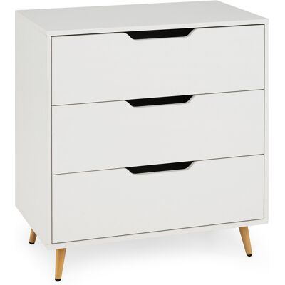 CostwayCommode Chambre à 3 Tiroirs avec Pieds en Métal Table de Chevet avec Dispositif Anti-Basculement Meuble de Rangement 69,5 x 40 x 79 cm Blanc - Publicité CostwayCommode Chambre à 3 Tiroirs avec Pieds en Métal Table de Chevet avec Dispositif Anti-Basculement Meuble de Rangement 69,5 x 40 x 79 cm Blanc - Publicité