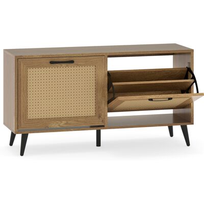 CostwayMeuble à Chaussures avec 2 Tiroirs Rabattables Banc Rangement Chaussures avec Étagères Réglables Pieds Métalliques 100 x 30 x 53 cm Naturel - Publicité CostwayMeuble à Chaussures avec 2 Tiroirs Rabattables Banc Rangement Chaussures avec Étagères Réglables Pieds Métalliques 100 x 30 x 53 cm Naturel - Publicité