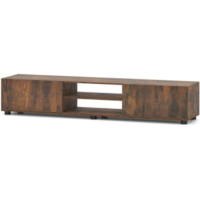 CostwayMeuble TV pour Télévision jusqu'à 70 Pouces Console Multimédia avec 2 Portes et Étagères Ouvertes 6 Pieds Stables 160 x 35 x 30 CM Marron - Publicité CostwayMeuble TV pour Télévision jusqu'à 70 Pouces Console Multimédia avec 2 Portes et Étagères Ouvertes 6 Pieds Stables 160 x 35 x 30 CM Marron - Publicité