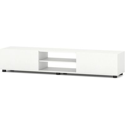 CostwayMeuble TV pour Télévision jusqu'à 70 Pouces Console Multimédia avec 2 Portes et Étagères Ouvertes 6 Pieds Stables 160 x 35 x 30 CM Blanc - Publicité CostwayMeuble TV pour Télévision jusqu'à 70 Pouces Console Multimédia avec 2 Portes et Étagères Ouvertes 6 Pieds Stables 160 x 35 x 30 CM Blanc - Publicité