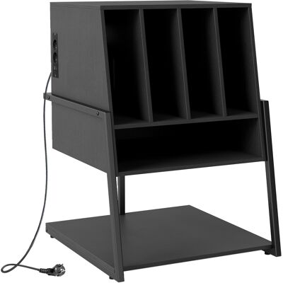 CostwayMeuble Vinyle Rangement Vinyle avec Prise Multiple Roulettes à Frein et Étagères&Compartiments Support à Tourne Disque Noir - Publicité CostwayMeuble Vinyle Rangement Vinyle avec Prise Multiple Roulettes à Frein et Étagères&Compartiments Support à Tourne Disque Noir - Publicité