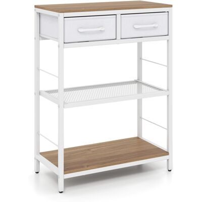 CostwayTable d'Entrée Étroite Table Console 3 Niveaux avec 2 Tiroirs en Tissu Étagères Ouvertes Cadre en Métal 60 x 30 x 81 cm Naturel - Publicité CostwayTable d'Entrée Étroite Table Console 3 Niveaux avec 2 Tiroirs en Tissu Étagères Ouvertes Cadre en Métal 60 x 30 x 81 cm Naturel - Publicité