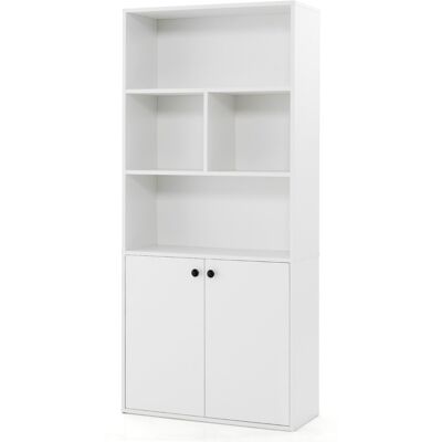 CostwayÉtagère à 5 Niveaux avec Portes Doubles Bibliothèque de 155 cm de Haut avec Cubes Ouverts et Étagère Réglable Organiseur de Rangement Blanc - Publicité CostwayÉtagère à 5 Niveaux avec Portes Doubles Bibliothèque de 155 cm de Haut avec Cubes Ouverts et Étagère Réglable Organiseur de Rangement Blanc - Publicité